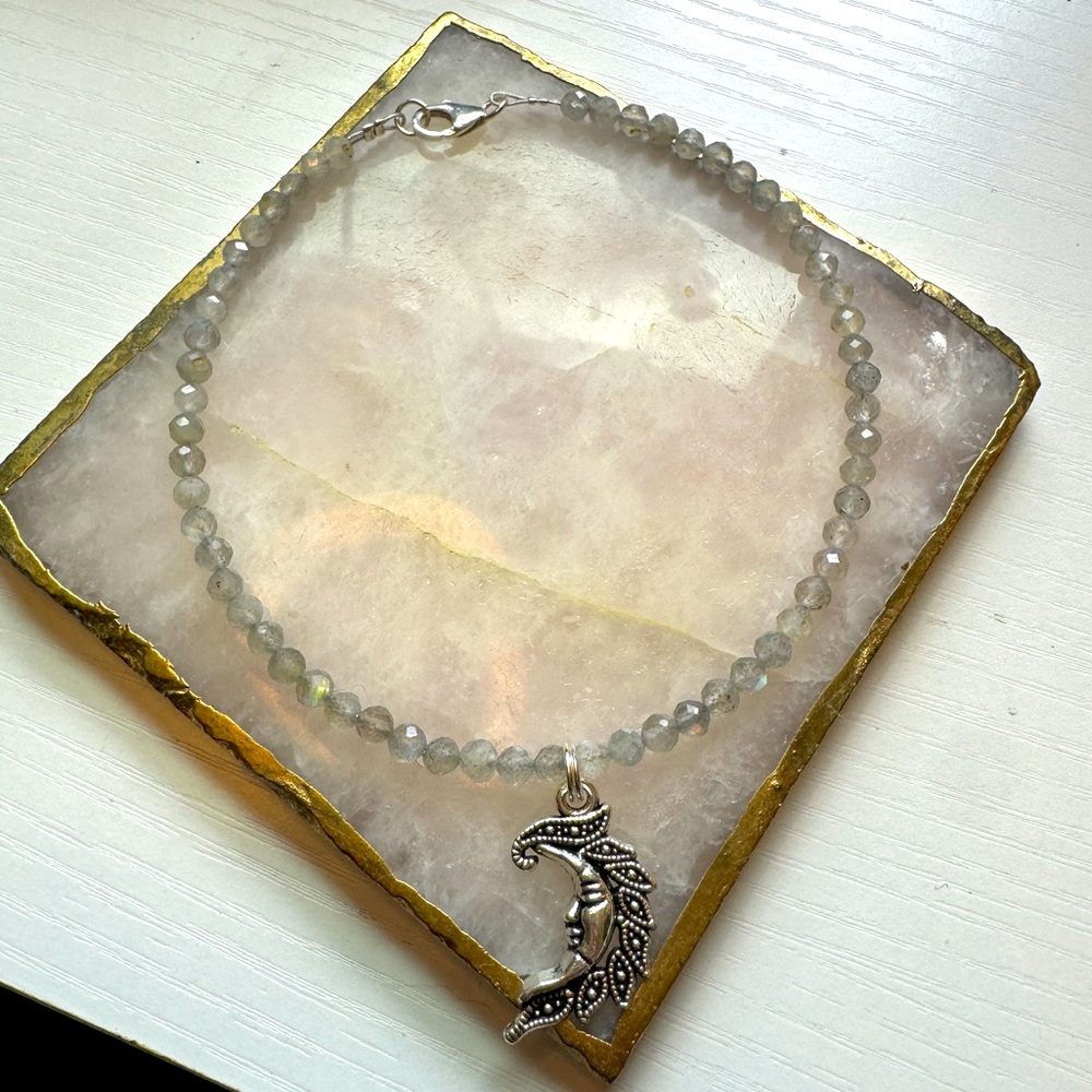 Handmade Labradorite Charm Anklet